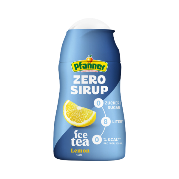 Pfanner ZERO Sirup Ice Tea Lemon, 1 zu 140 verduennbar, ergibt 8 Liter, EINWEG PET 770462